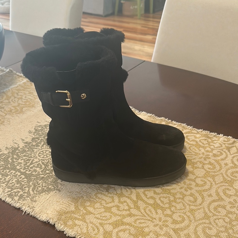 Louis Vuitton Black Winter Rain Boots with Decorative Buckles